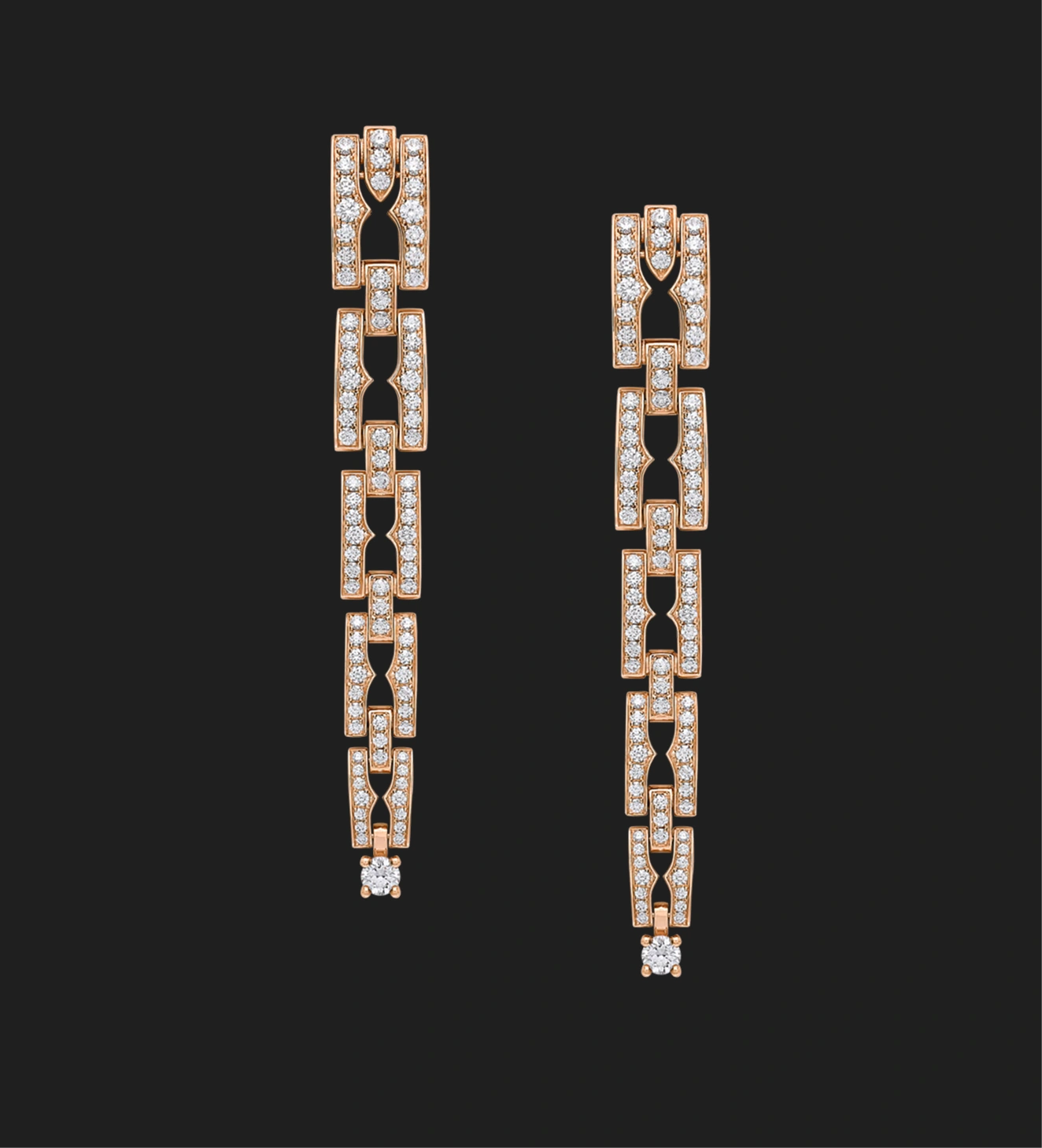 Frame 19 (3) Geometric Crystal Chain Drop Earrings - Image 1