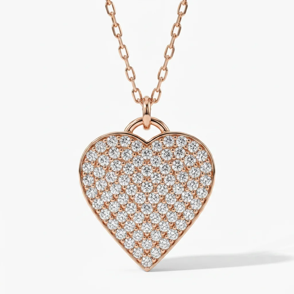 Amora Filled Heart Pendant Amora Crystal Heart Pendant Necklace - Image 1